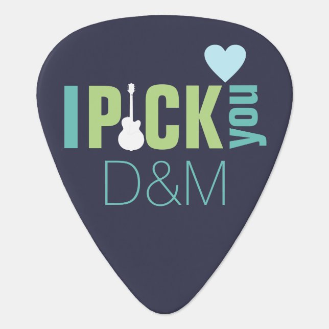 stylish I pick you, love wedding couple initials (Front)