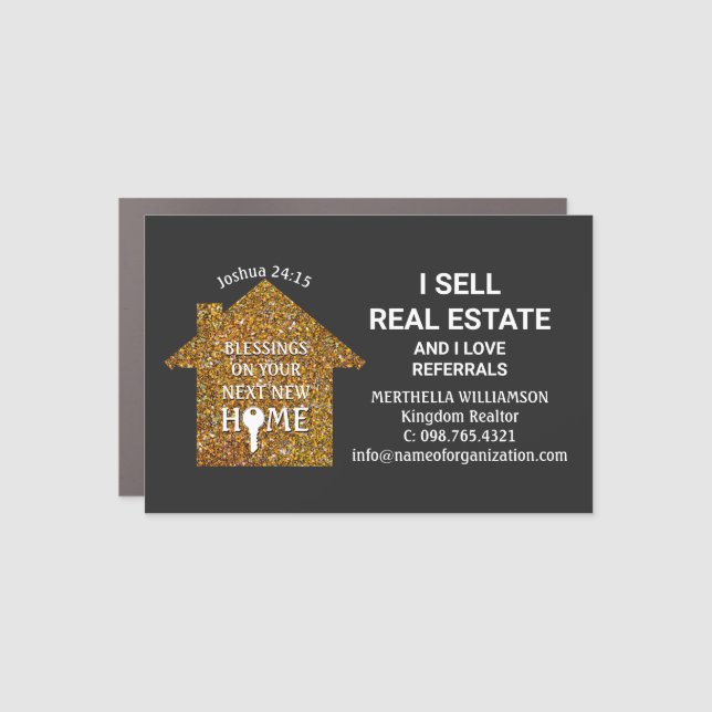 Stylish I SELL REAL ESTATE Realtor Car Magnet (Front)