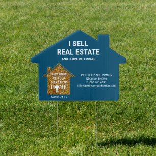 Stylish I SELL REAL ESTATE Realtor Glitter Sign