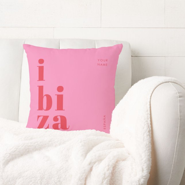 Stylish Ibiza Spain souvenir  Throw Pillow (Creator Uploaded)
