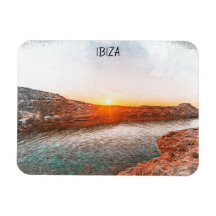 Stylish Ibiza Spain Sunset Magnet