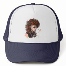 Stylish Illustrated Character Trucker Hat