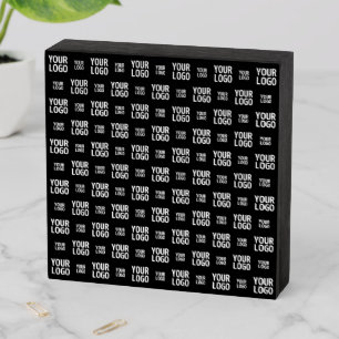 Stylish Image, Design or Business Logo Pattern Wooden Box Sign