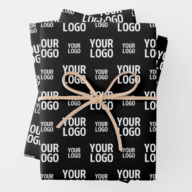 Stylish Image, Design or Business Logo Pattern  Wrapping Paper Sheets (In situ)