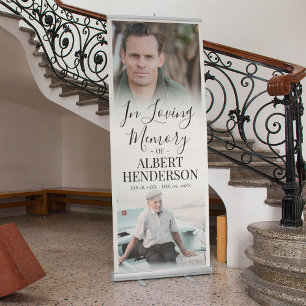 Stylish In Loving Memory Before & After Photo Retractable Banner