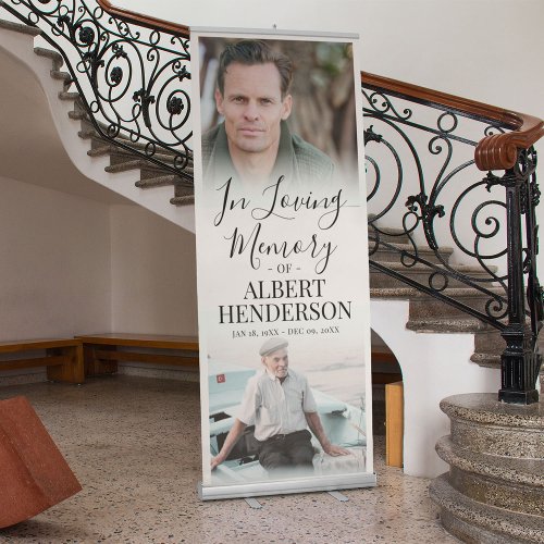 Stylish In Loving Memory Before  After Photo Retractable Banner