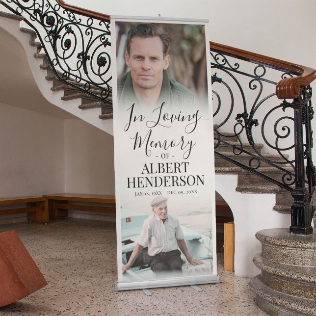 Stylish In Loving Memory Before & After Photo Retractable Banner (Creator Uploaded)
