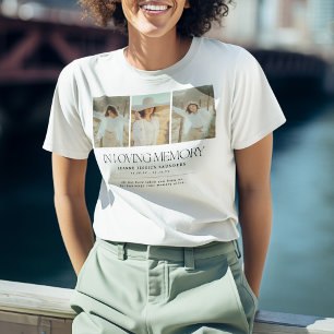 Stylish In Loving Memory Letting 3 Photo Collage T-Shirt