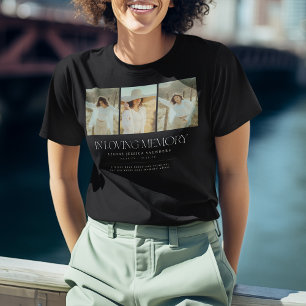 Stylish In Loving Memory Letting 3 Photo Collage T-Shirt