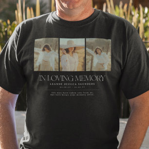 Stylish In Loving Memory Letting 3 Photo Collage T-Shirt
