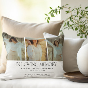 Stylish In Loving Memory Letting Photo Collage Accent Pillow