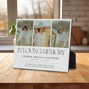 Stylish In Loving Memory Photo Collage Plaque