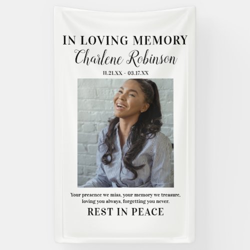 Stylish In Loving Memory  Photo Memorial Banner