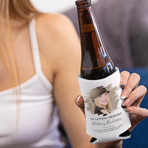 Stylish In Loving Memory  Photo Memorial Can Cooler