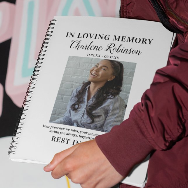 Stylish In Loving Memory | Photo Memorial Guest Notebook (Creator Uploaded)