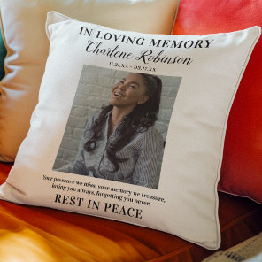 Stylish In Loving Memory | Photo Memorial Throw Pillow