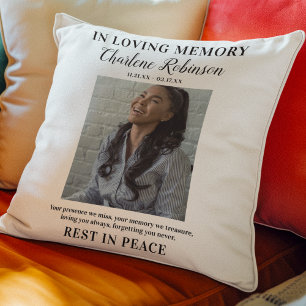 Stylish In Loving Memory Photo Memorial Throw Pillow