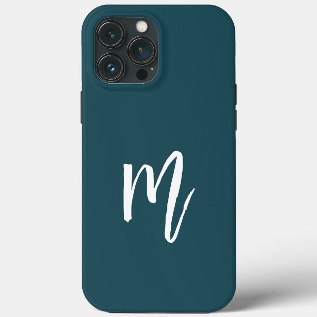 Stylish initial Cute Turquoise color Case-Mate iPhone Case (Back)