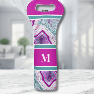 Stylish Initial Monogram Wine Bag