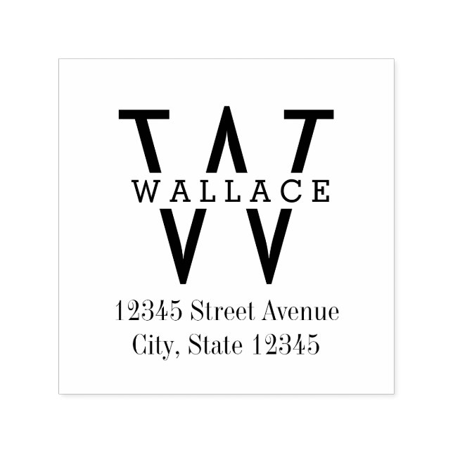 Stylish Initial Personalized Rubber Stamp (Design)