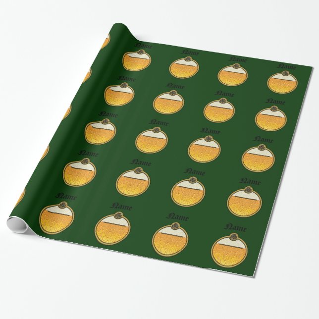 Stylish  Irish Pub beer logo Wrapping Paper (Unrolled)