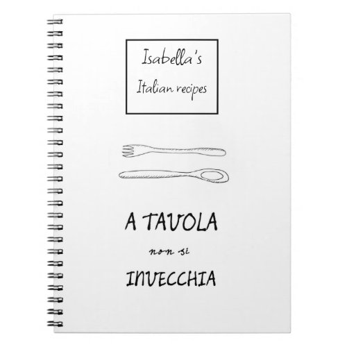 Stylish italian kitchen spoon fork drawing notebook
