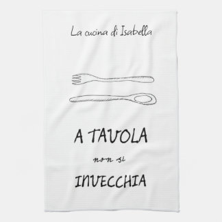 Stylish italian kitchen spoon fork quote kitchen towel