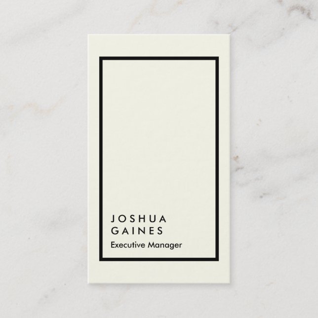 Stylish ivory color plain elegant manager business card (Front)