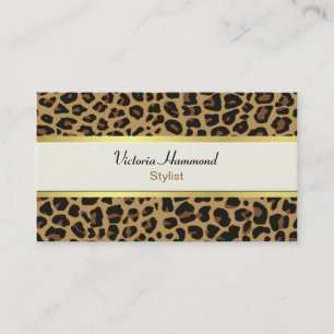 Stylish Jaguar Print Business Card