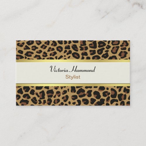 Stylish Jaguar Print Business Card