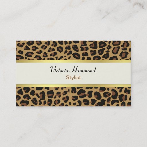 Customizable Stylish Jaguar Print Business Card
