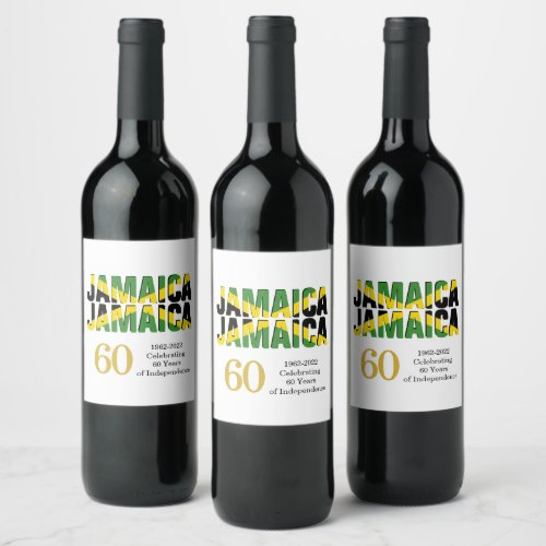 Stylish JAMAICA 60th Anniversary Independence Wine Label