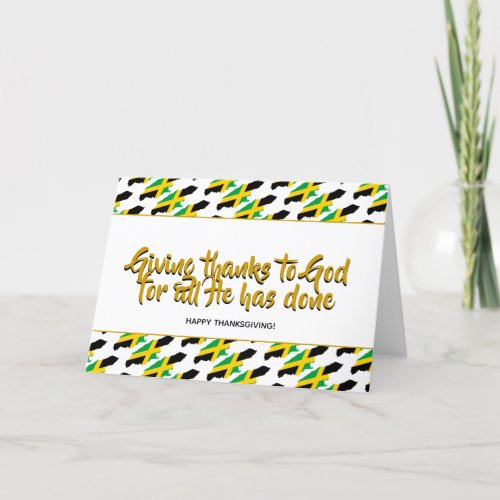 Stylish JAMAICA Giving Thanks THANKSGIVING Holiday Card