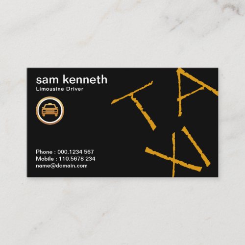 Stylish Jazzy Chic Simple Modern Taxi Service Business Card