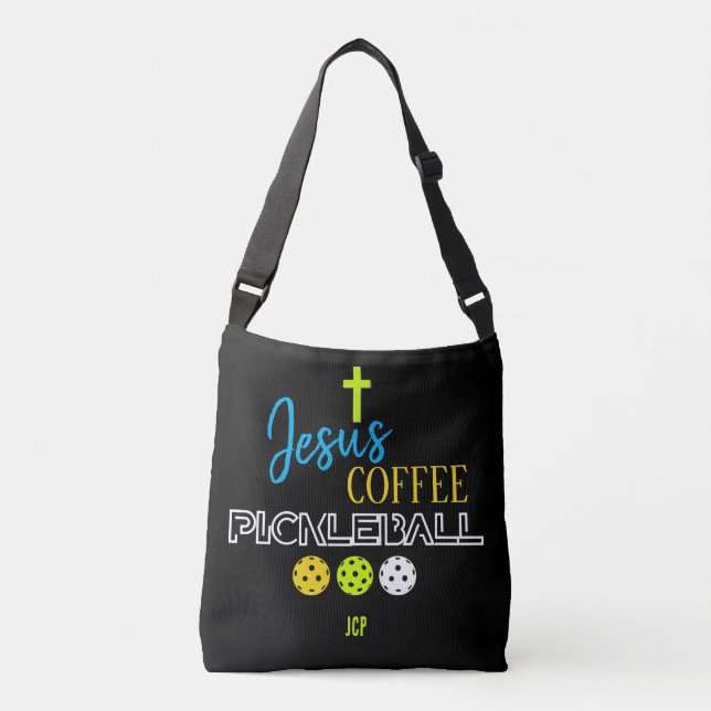 Stylish JESUS Coffee Pickleball Crossbody Bag (Front)