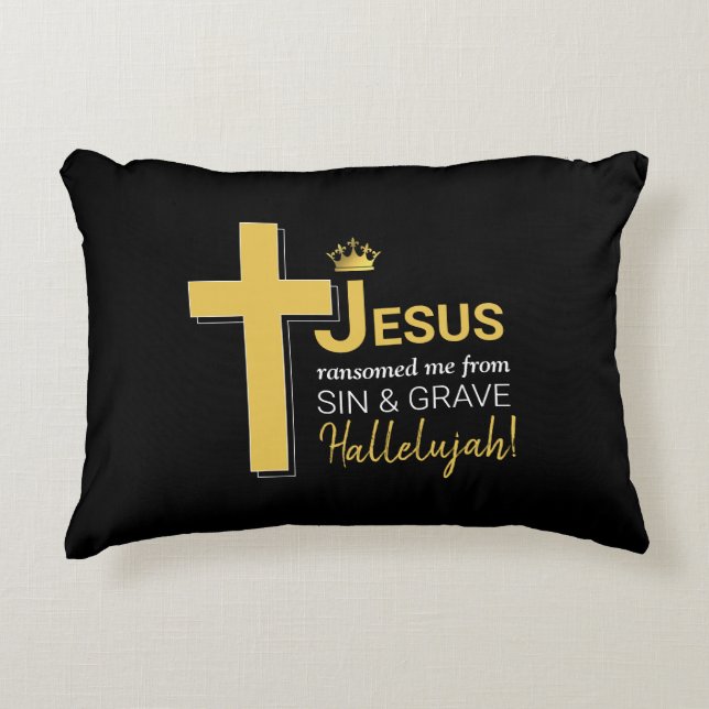 Stylish JESUS RANSOMED ME Christian Accent Pillow (Front)