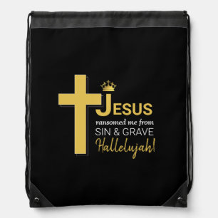 Stylish JESUS RANSOMED ME Christian Drawstring Bag