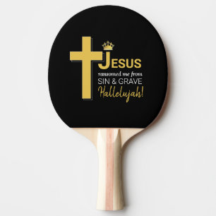 Stylish JESUS RANSOMED ME Christian Ping Pong Paddle