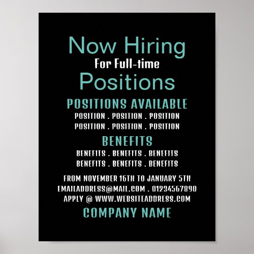 Stylish Job Vacancy Recruitment Advertising Poster