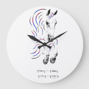 Stylish Jumping Jumper Horse Large Clock