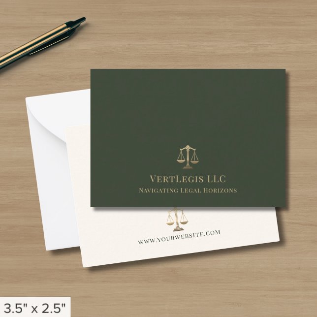Stylish Justice Scale Legal Note Card (Creator Uploaded)