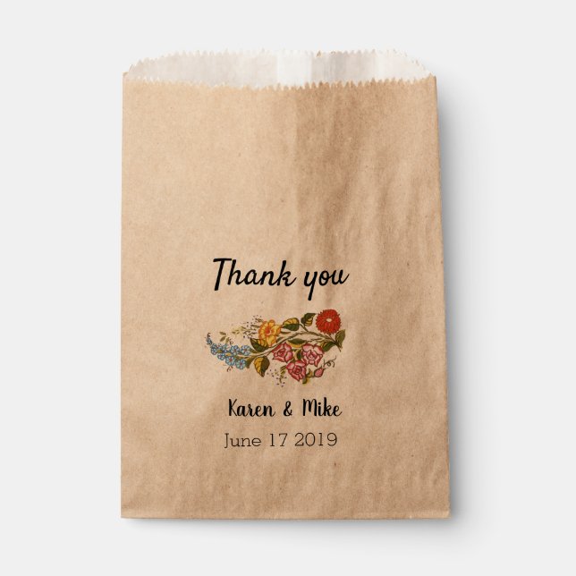 Stylish Kalocsai  flowers - personalized wedding Favor Bag (Front)