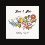 Stylish Kalocsai  flowers - personalized wedding Napkins