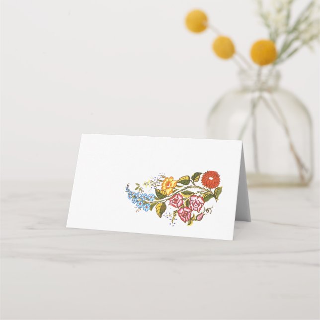 Stylish Kalocsai  flowers Place Card (Front)