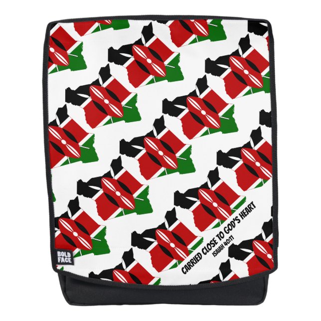 Stylish KENYA FLAG Christian Scripture Isaiah Backpack (Front)