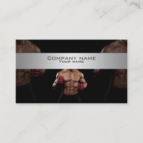 Stylish kick boxing fighting business card