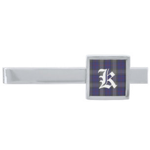 Stylish Kinnaird Plaid Custom Monogram Tie Bar