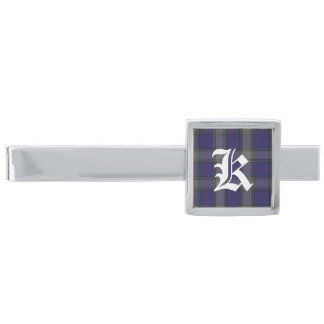 Stylish Kinnaird Plaid Custom Monogram Tie Bar