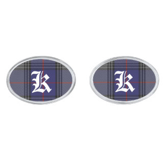 Stylish Kinnaird Plaid Monogram Cuff Links