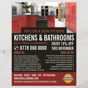 Stylish Kitchen Design, Kitchen & Bathroom Fitter Flyer